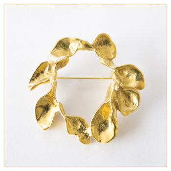Broche "Aro de Hojas" bañado en oro