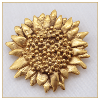 BROCHE / COLGANTE "GIRASOL MEDIANO" BRONCE BAÑADO EN ORO