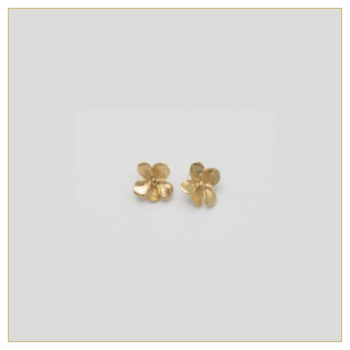 Pendientes "FLOR 5 PETALOS" en bronce bañado en oro