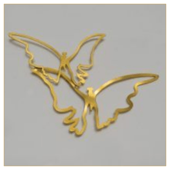 BROCHE DOBLE MARIPOSA DORADA