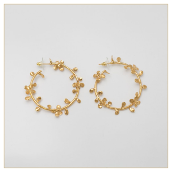 Pendientes "Aros Ramitos" bañados en oro