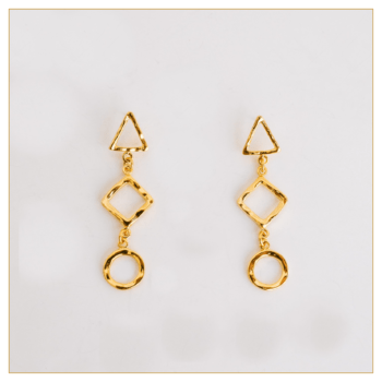 PENDIENTES LARGOS “TRIÁNGULO + ROMBO + CÍRCULO PEQ.”