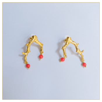 PENDIENTES "CORALES PEQ. Nº1" CON PIEDRAS