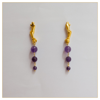 PENDIENTES "CORAL PEQ. Nº4" CON PIEDRAS