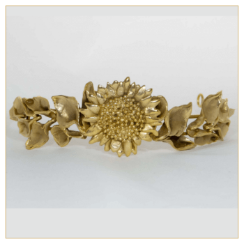 Tiara "Girasol" bañada en oro