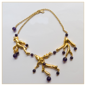 Collar "Corales grandes nº 4/5/6" bañado en oro con Piedras