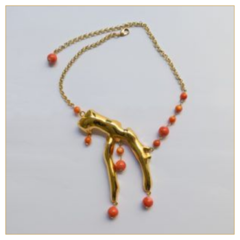 Collar "Coral grande nº2" bañado en oro