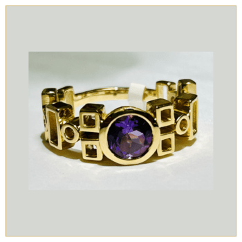 ANILLO “ORO CON AMATISTA”