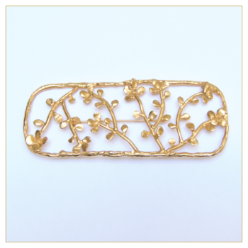 Broche y Colgante "Ramitos" en bronce bañado en oro