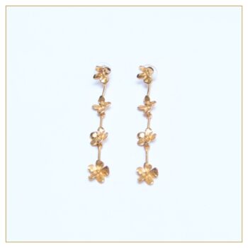 Pendientes “4 Flores” en bronce bañado en oro