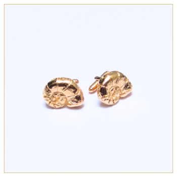 Gemelos "Caracol" en bronce bañado en oro