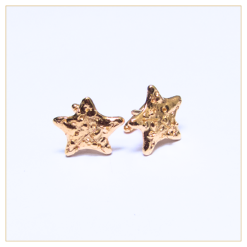 Gemelos "Estrella" en bronce bañado en oro