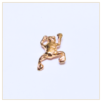 Broche y Colgante la rana "Clotilde" en bronce bañado en oro