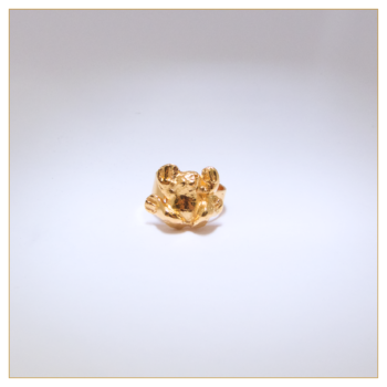 Anillo la ranita "Pepa" en Bronce bañado en Oro