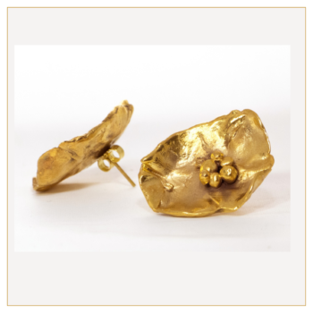 Pendientes “Amapola” en bronce bañado en oro