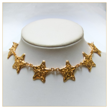 Collar–choker “Estrellas de Mar” en bronce bañado en oro